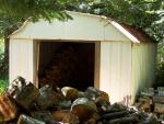 Wood storage shed