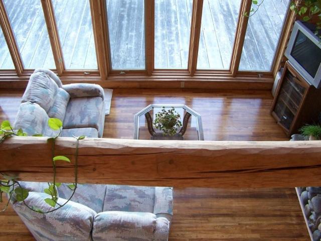 View of living room from the loft bedroom