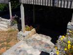 Patio flower beds and walk-way