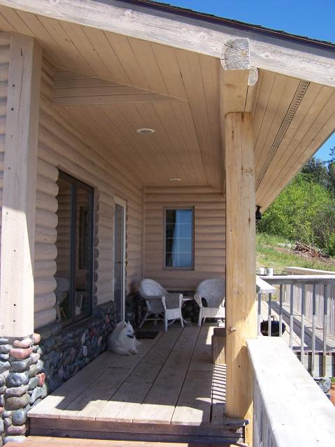 South side entrance and covered deck