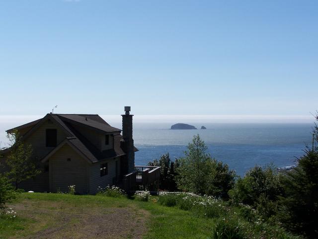 View of the north side of the house and Whale Rock.