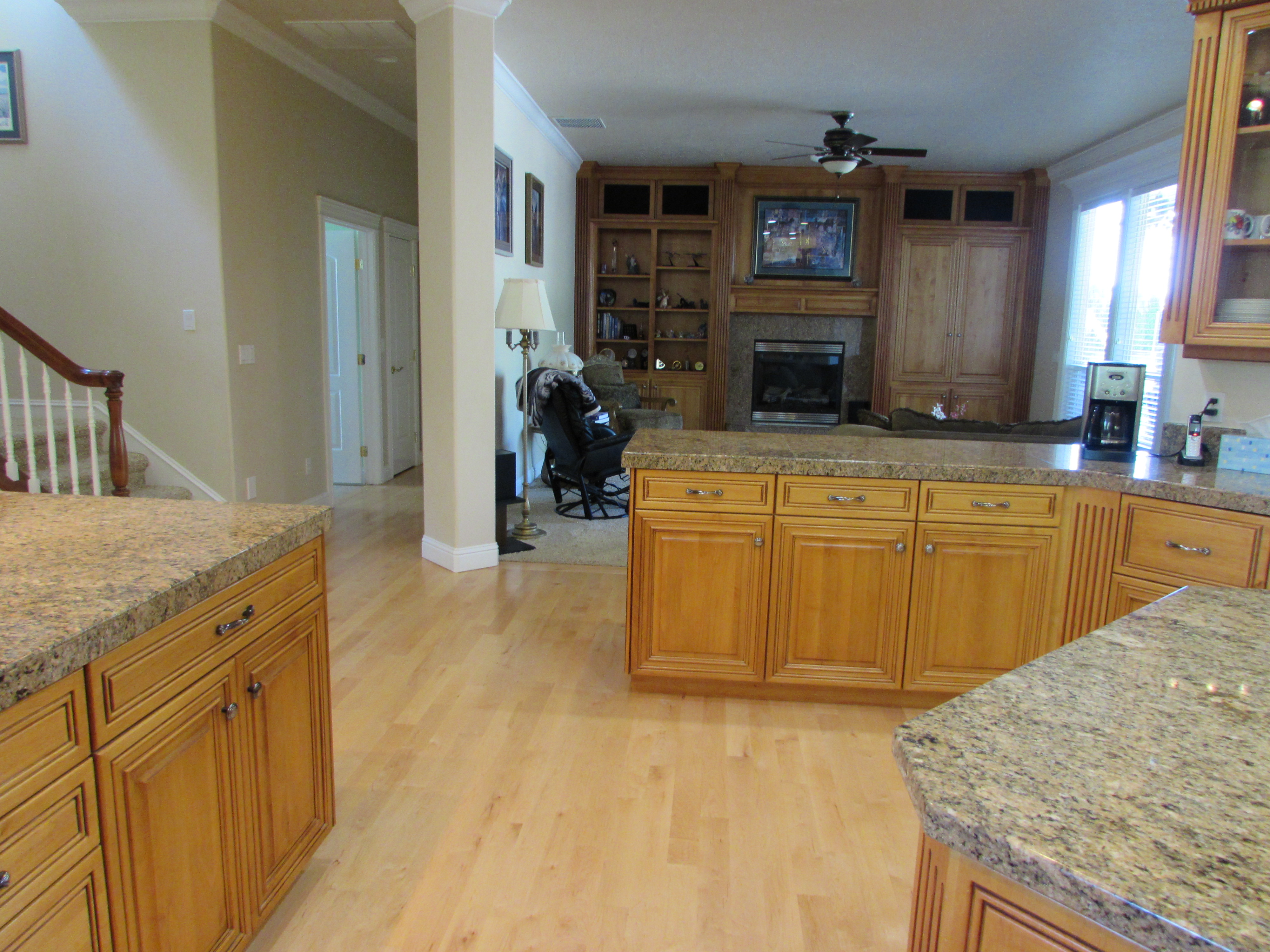 opens up to family room